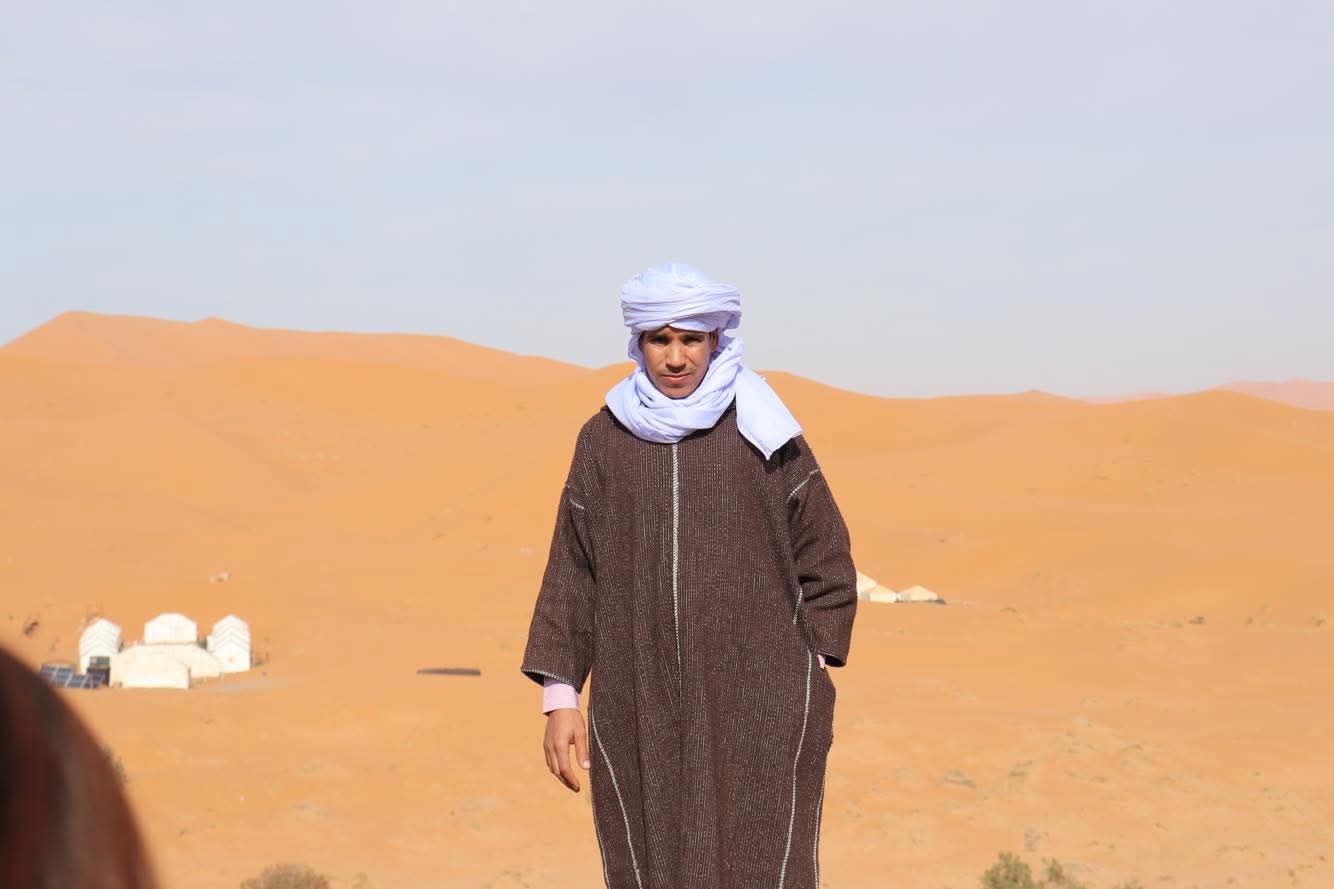 Guide Lahcen with a guest